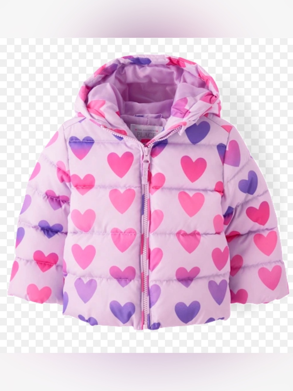 The Children's Place Toddler Girls Print Hooded Puffer Jacket Size 2T